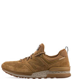 Замшевые кроссовки коричневого цвета New Balance