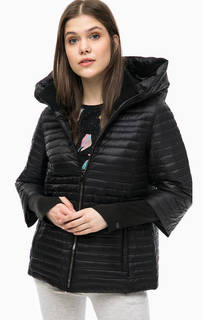 Черный пуховик с длинными манжетами Dkny