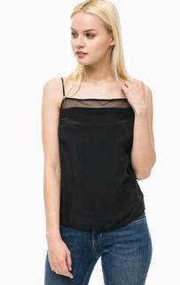 Черный топ из вискозы Calvin Klein Jeans