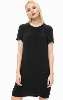 Короткое черное платье из вискозы Calvin Klein Jeans