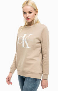 Хлопковый свитшот с принтом Calvin Klein Jeans