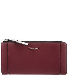 Бордовый кошелек на молнии Calvin Klein Jeans