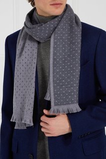 Серый шерстяной шарф Canali