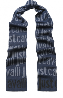 Шерстяной шарф с принтом Just Cavalli