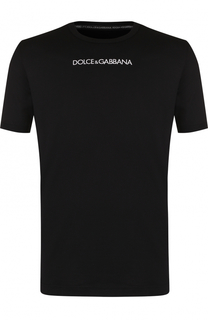 Хлопковая футболка с логотипом бренда Dolce &amp; Gabbana