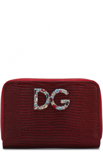 Кожаный кошелек на молнии с логотипом бренда Dolce &amp; Gabbana