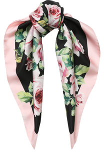 Шелковый платок с цветочным принтом Dolce &amp; Gabbana