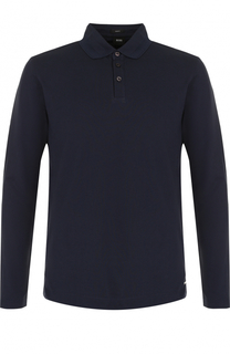 Хлопковое поло с длинными рукавами BOSS