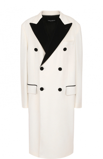 Двубортное пальто из смеси кашемира и хлопка Dolce &amp; Gabbana