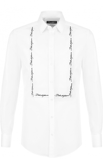 Хлопковая сорочка с воротником кент Dolce & Gabbana