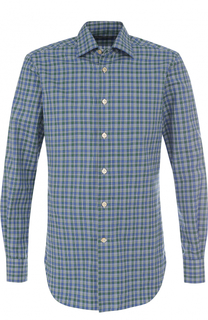 Хлопковая рубашка в клетку Kiton