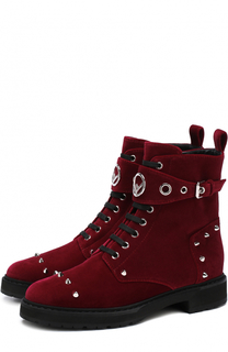 Бархатные байкеры с заклепками Fendi