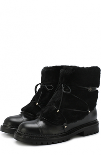 Кожаные ботинки Darcie с отделкой из овчины Jimmy Choo