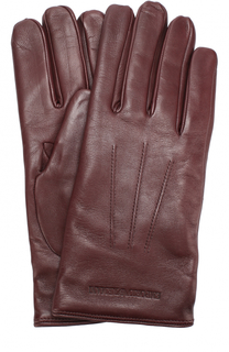 Кожаные перчатки с шерстяной подкладкой Emporio Armani