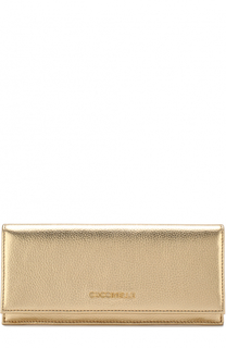Кожаный кошелек с клапаном и логотипом бренда Coccinelle