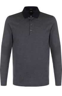 Хлопковое поло с длинными рукавами BOSS