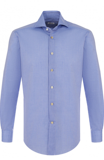 Хлопковая сорочка с воротником акула Kiton