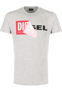 Хлопковая футболка с отделкой Diesel