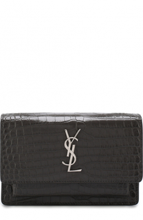 Сумка Sunset Monogram с тиснением под крокодила Saint Laurent