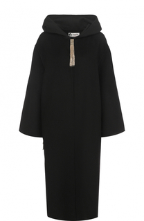 Однотонное кашемировое пальто с капюшоном Lanvin