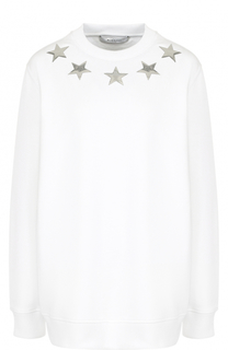 Однотонный хлопковый свитшот с круглым вырезом Givenchy
