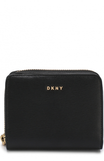 Кожаный кошелек с логотипом бренда DKNY