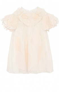 Шелковое платье свободного кроя с фактурной отделкой Givenchy