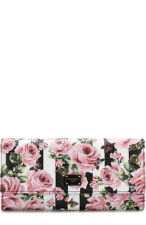 Кожаный кошелек с принтом и логотипом бренда Dolce &amp; Gabbana