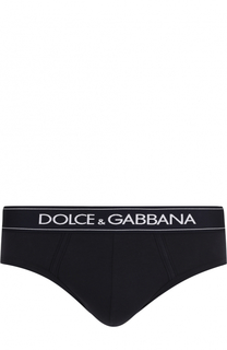Хлопковые брифы с широкой резинкой Dolce &amp; Gabbana