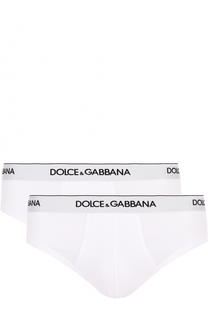 Комплект из двух хлопковых брифов с широкой резинкой Dolce &amp; Gabbana