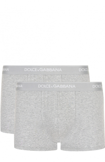 Комплект из двух хлопковых боксеров с широкой резинкой Dolce &amp; Gabbana