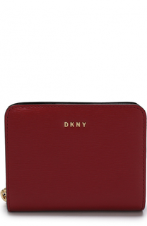 Кожаный кошелек с логотипом бренда DKNY