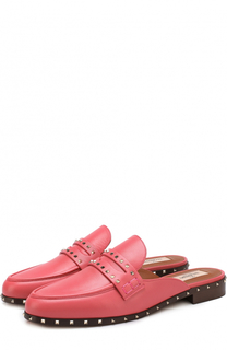 Кожаные сабо Rockstud с перемычкой Valentino