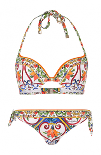Раздельный купальник с ярким принтом Dolce &amp; Gabbana