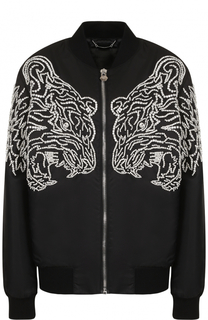 Бомбер с контрастной отделкой кристаллами Philipp Plein