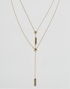 Двойное ожерелье с подвеской House Of Harlow - Золотой