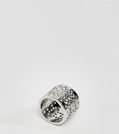 Филигранное кольцо с прорезной отделкой ASOS CURVE - Серебряный