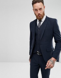 Темно-синий пиджак скинни ASOS - Темно-синий