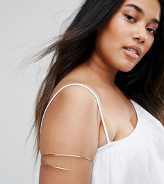 Тонкий браслет-манжета на предплечье ASOS CURVE - Золотой
