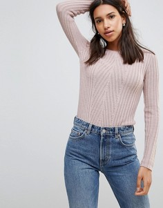 Джемпер в рубчик с круглым вырезом Brave Soul Rosa - Розовый