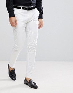 Облегающие брюки в строгом стиле из белого хлопкового сатина ASOS - Белый