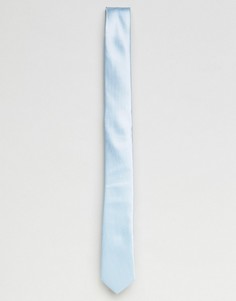 Голубой однотонный галстук Devils Advocate - Синий