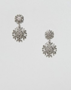 Серьги с подвесками в виде снежинок Ted Baker - Серебряный