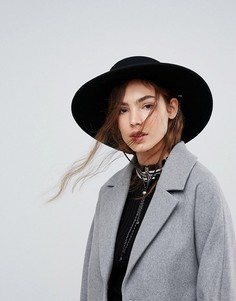 Фетровая шляпа канотье с завязкой ASOS - Черный