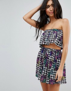 Комбинируемый топ в клетку с цветочным принтом ASOS - Мульти