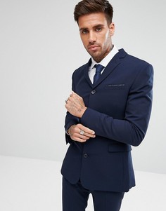 Супероблегающий темно-синий пиджак с четырьмя пуговицами ASOS - Темно-синий