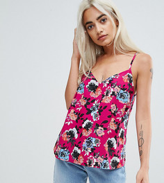 Фиолетовый топ с цветочным принтом ASOS PETITE - Мульти