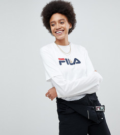 Оверсайз-футболка бойфренда с логотипом на груди Fila - Белый