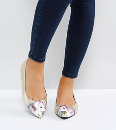 Балетки для широкой стопы ASOS LOOPY LOU - Золотой
