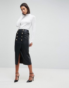 Юбка-карандаш из искусственной кожи ASOS - Черный